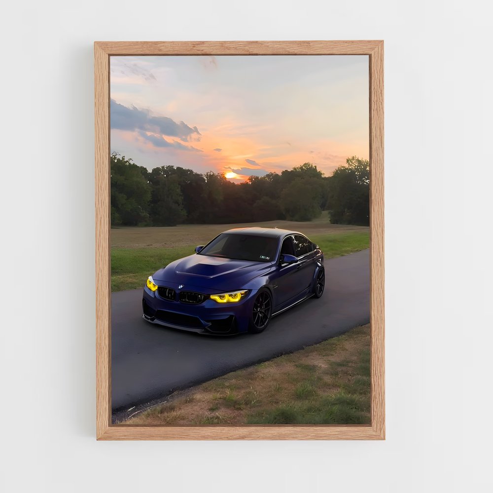 Poster M3 en Bleu – affiche BMW (vue 4)
